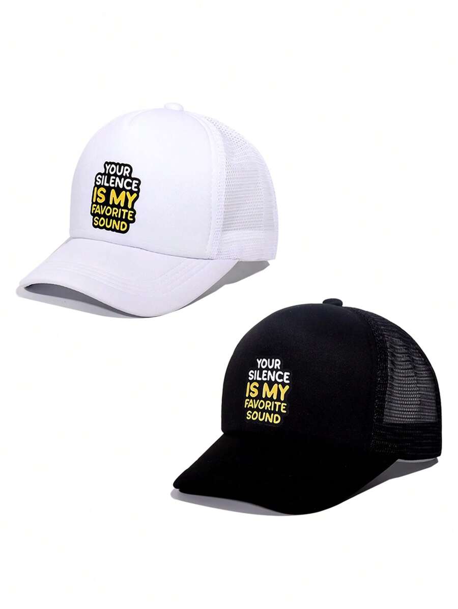 1pc Unisex Printed Letter "IS MY" Pattern Truck Driver Cap, Women & Men Outdoor Sports Racing Casual Mesh Snapback Baseball Hat, Breathable Sun Hat For Daily Use, Outing, Travel, Hiking, Beach