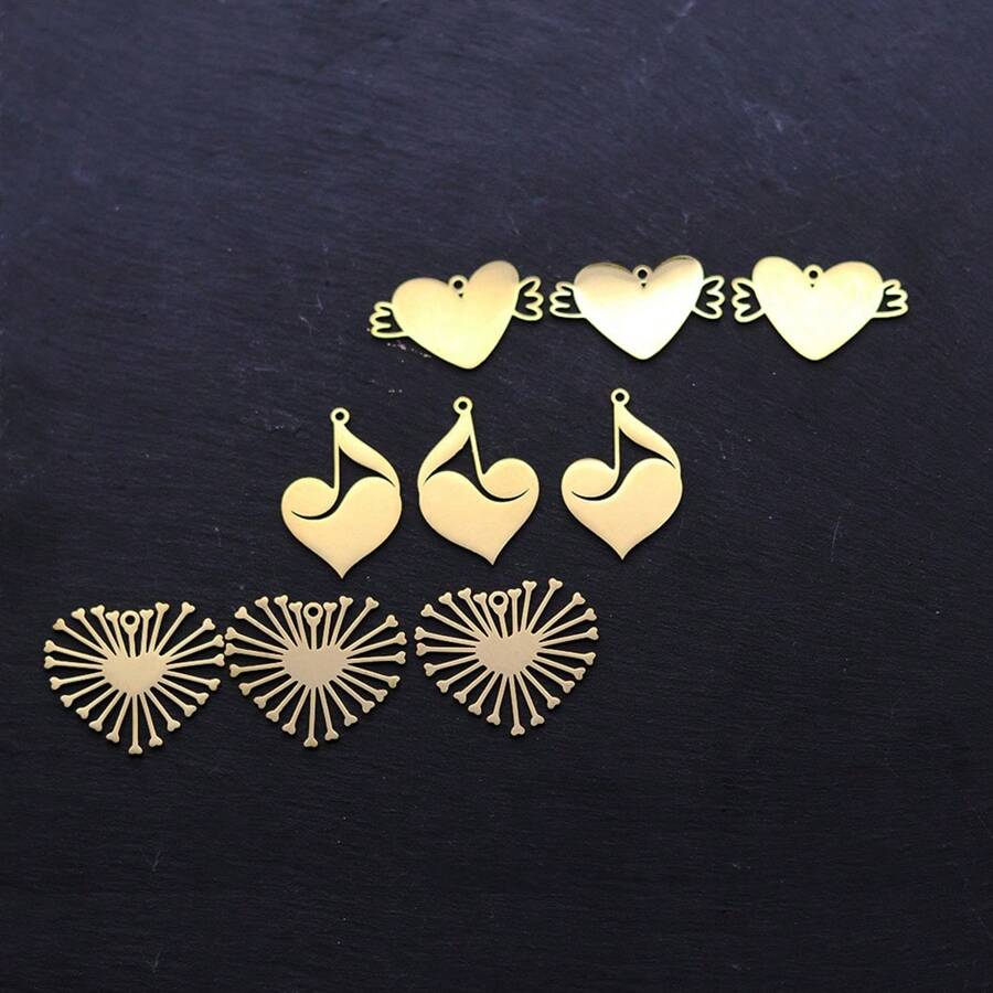 Set de 3 piezas/Lote de encantos de Body de señora con líneas exquisitas, artesanía DIY, borlas, pendientes, collares, fabricación de joyas, colgante de acero inoxidable de setas