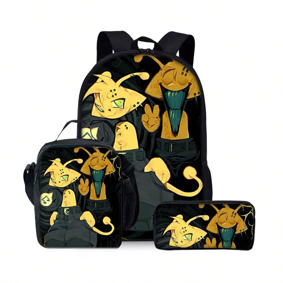 Rhythm Box Backpack Three Pieces Set (Single-Layer Backpack + Shoulder Strap Lunch Bag + Single-Layer Pencil Bag)