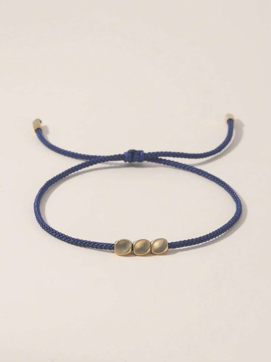 1 Stück einstellbares Armband mit Kupferperle, Glücksarmband, geeignet für Damen Alltag und Urlaub