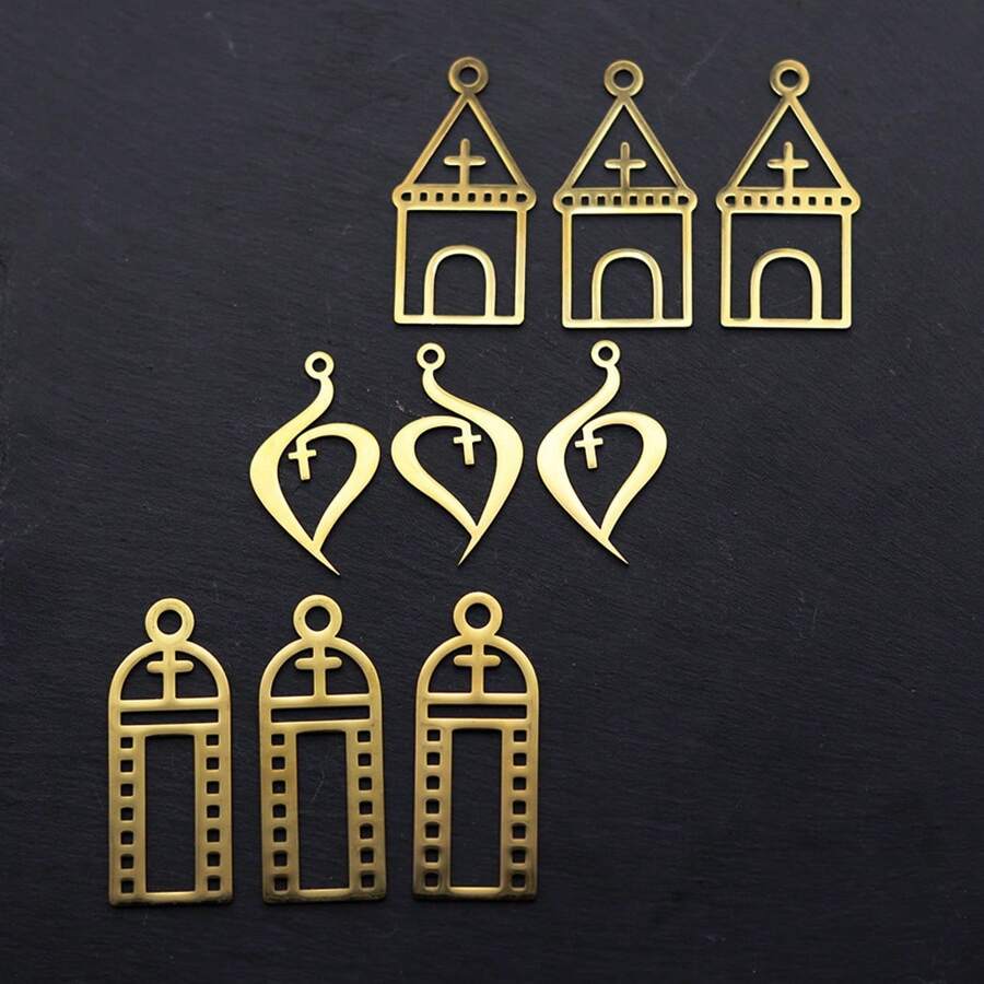 Set de 3 piezas de encantadores colgantes de acero inoxidable con forma de seta, ideales para hacer manualidades, aretes y collares