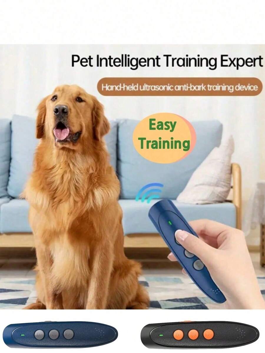 1 pieza Repelente de perros ultrasónico mini portátil, herramienta anti-ladridos, dispositivo de entrenamiento con LED para mascotas, repelente de perros por ultrasonidos