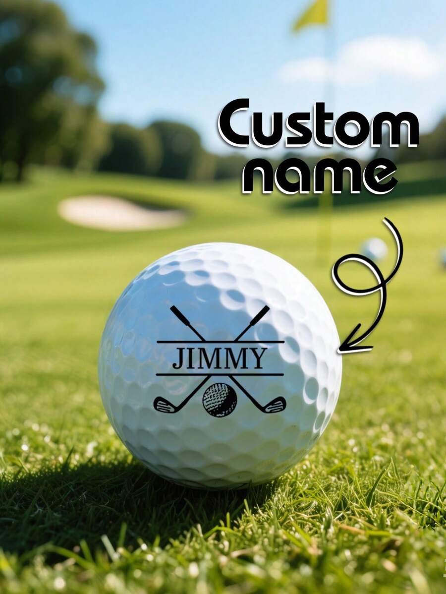 1 pieza Pelota de golf con texto personalizado - Pelotas de golf personalizadas con su texto, regalo del Día del Padre, regalos únicos y memorables para entusiastas del golf, regalo para amantes del golf | Regalos perfectos para recuerdos para papá, novio, familia, amigos | Mejor para cumpleaños, Año Nuevo, San Valentín, Día de la Madre, Día del Padre, celebraciones, regalo para él, regalo para ella