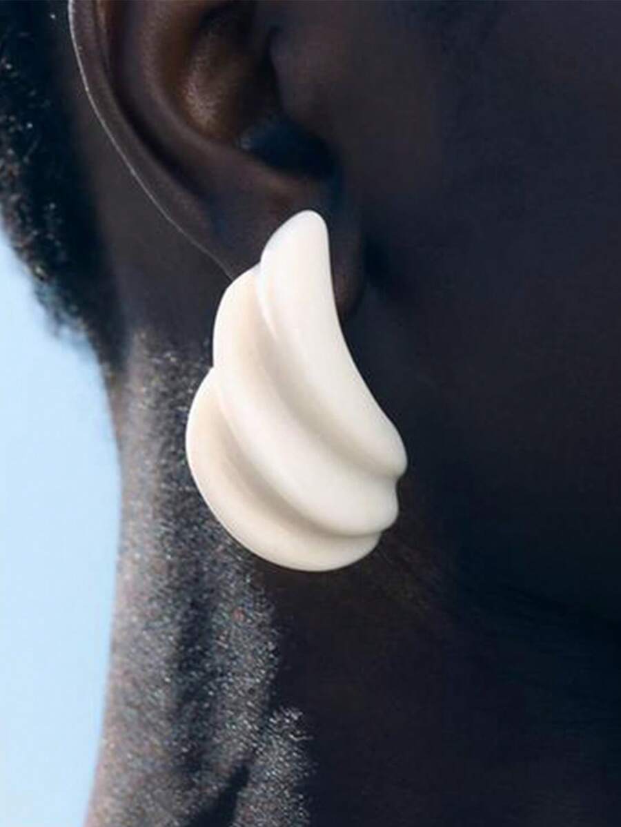 ZAA Simple Irregular Geometric Resin Earrings Summer New Product Beach Ocean Style Conch Earrings