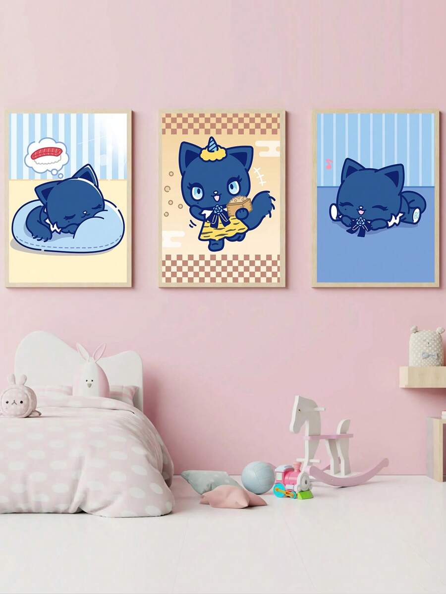 Sanrio 1pc Sanrio Cartoon Wall Arts,Adorozatorumary Poster Nursery,Suitable For Dorm, Apartment, Bedroom, Living Room, Baby Room, Modern Home Decor, No Frame