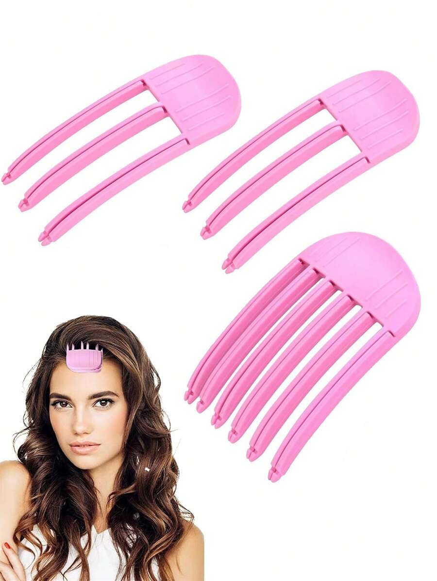 2pcs/1pc Volumizing Hair Clip, Suitable For Bangs Styling. Whether Your Hair Is Fine, Thick, Curly Or Straight, These Root Clip For Curling Can Provide Easy Styling Anytime, Anywhere.