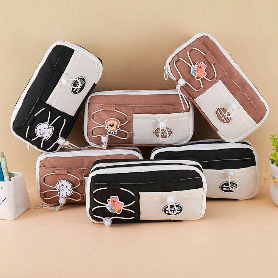 1 pieza Bolsa versátil para bolígrafos multicolor, muy práctica, de gran capacidad, adecuada para hombres y mujeres, estudiantes de secundaria y universidad, nuevo regalo de útiles escolares 2025, estuche, estuche para lápices, bolsa escolar