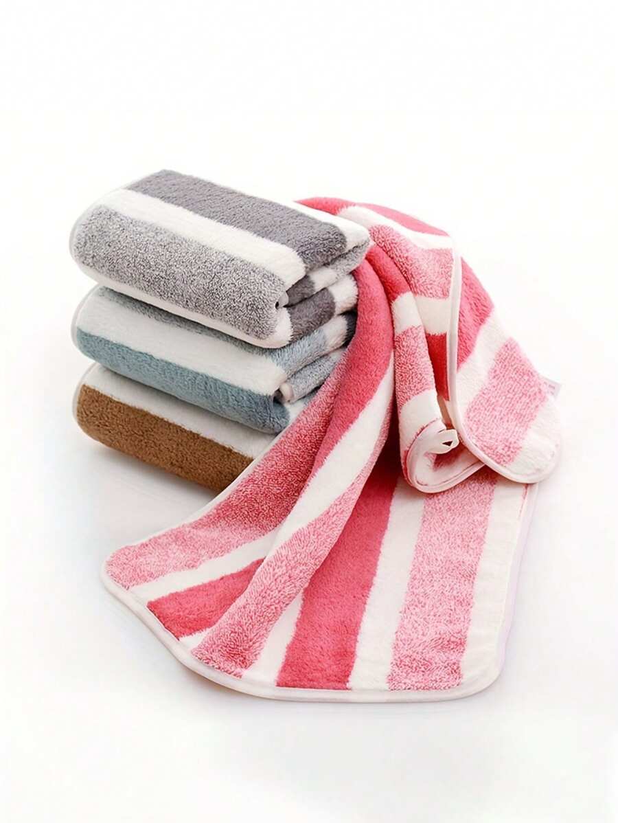 1 Toalha Listrada - Super Absorvente, Secagem Rápida, Resistente a Desbotar, Macia e Durável para Casa, Academia, Spa, Praia e Camping - 32,99 x 73,0 cm, Design Moderno em Tons de Cinza, Azul, Verde, Marrom e Bege, Acessório de Banheiro Doméstico | Decoração de Banheiro Elegante | Têxtil Resistente a Desbotamento, Toalhas de Banho