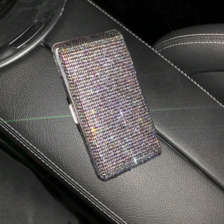 1pc Rhinestone Series (White) Rhinestone Studded Cigarette Case, 20 Capacity Metal Covered Cigarette Box, Portable Rhinestone Flip Top Cigarette Case, Suitable For Office, Party, Birthday, Gifts For Friends, Mothers, Fathers, Lovers, New Year, Accessories, Unique Gifts