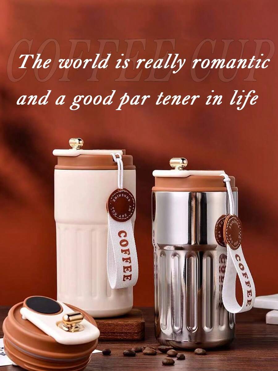 Premium 450ml Kaffeebecher, Edelstahl, farbiger Becher, Reisebecher, vakuumisolierte Flasche, Tasse, Behälter für heiße und kalte Getränke. Geeignet für Reisen, Outdoor-Sport, Nachmittagstee, Geschenke, isolierte Tassen für Herren und Damen, Schulanfang, Mitarbeitergeschenke, Ostern, Haushaltswaren und Sommergetränke wie Milch, Saft und Tee. (Der Becher ist nicht in der Schulterbeutel enthalten)