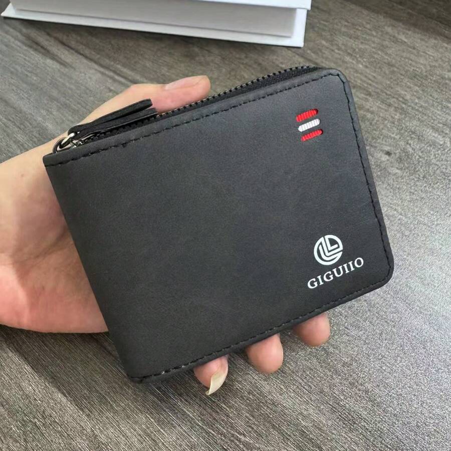 Fashionable Men's Vintage Multi-Function Zipper Wallet, Young People Contrast Color Card Holder, Large Capacity Clutch Bag, Suitable For Students, Leather Wallet, Father's Day Gift, Back To School Gift, Graduation Gift, Birthday Gift, Men's Gift