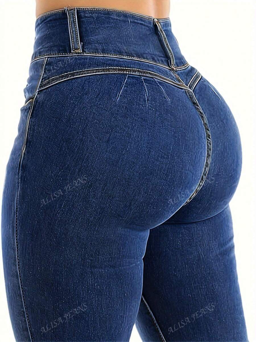 Women's Butt Lifting Jeans, High Elastic Tummy Control Skinny Long Pants, Fashion Elegant Casual Trousers Suitable For Date, Commuting, Shopping