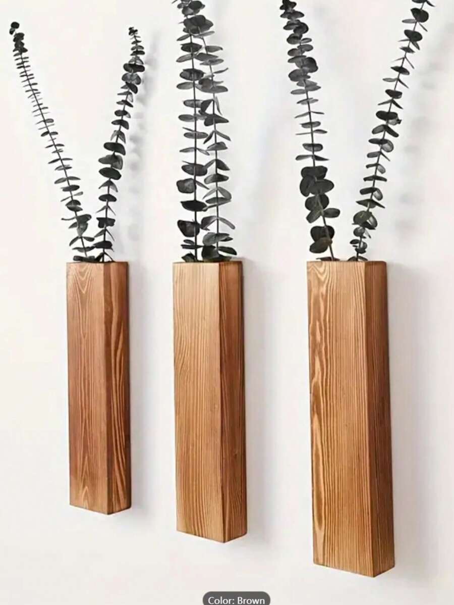 Wood Wall Planter Vase Wooden Hanging Planter For Dried Flowers And Artificial Greenery Plants Farmhouse Wall Hanging Decor Pocket Planter For Indoor Fake Plants Greenery Flowers Living Room Bedroom Kitchen Home Office Decoration Room Decor Bedroom Decor Home Decor Wall Decor
