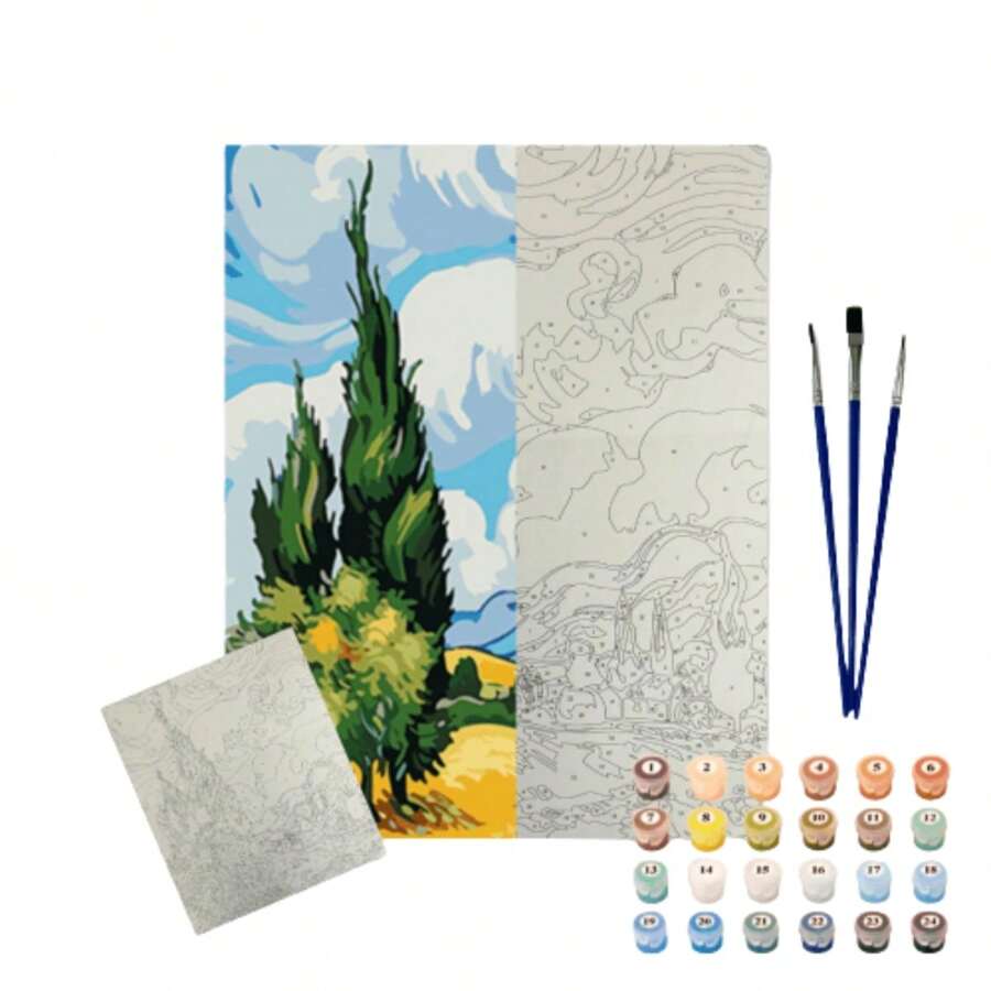 Conjunto Pintura Numerada Arte Terapia 40x50cm