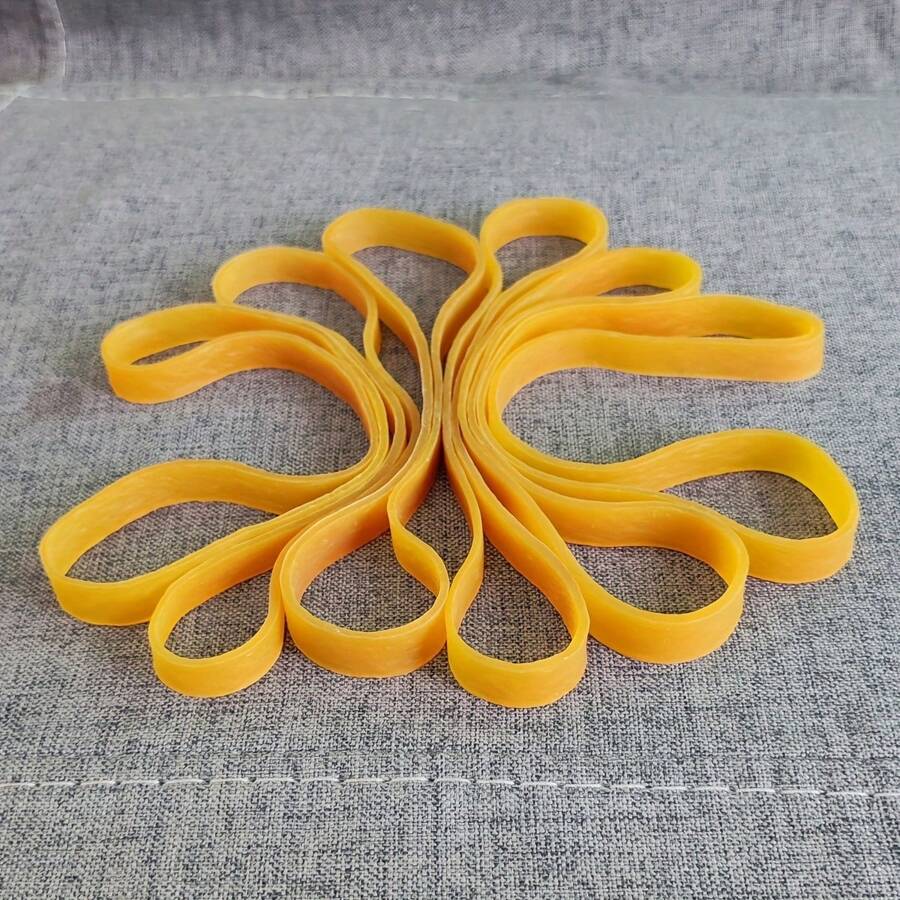 10pcs Large Size Yellow Elastic Rubber Bands - Durable Flexible Office & School Supplies Back To School
