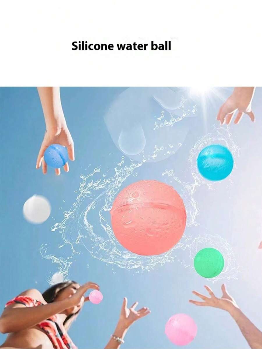 Random Color Silicone Water Balloons, Reusable Water Balloons For Beach, Pool, Outdoor Activities, Quick Fill Water Balloons, Latex-Free Pool & Beach Water Toys, Summer Fun Leak-Proof Water Balloons