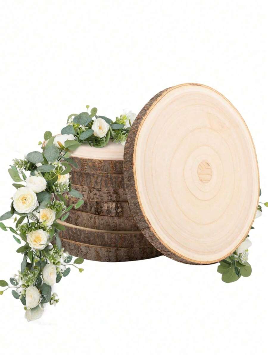 1/2 Pcs Large Wood Slices For Centerpieces Unfinished Wood Rounds For Crafts And Table Decorations Rustic Wedding Centerpiece Wood Circles For Holiday Decor DIY Projects