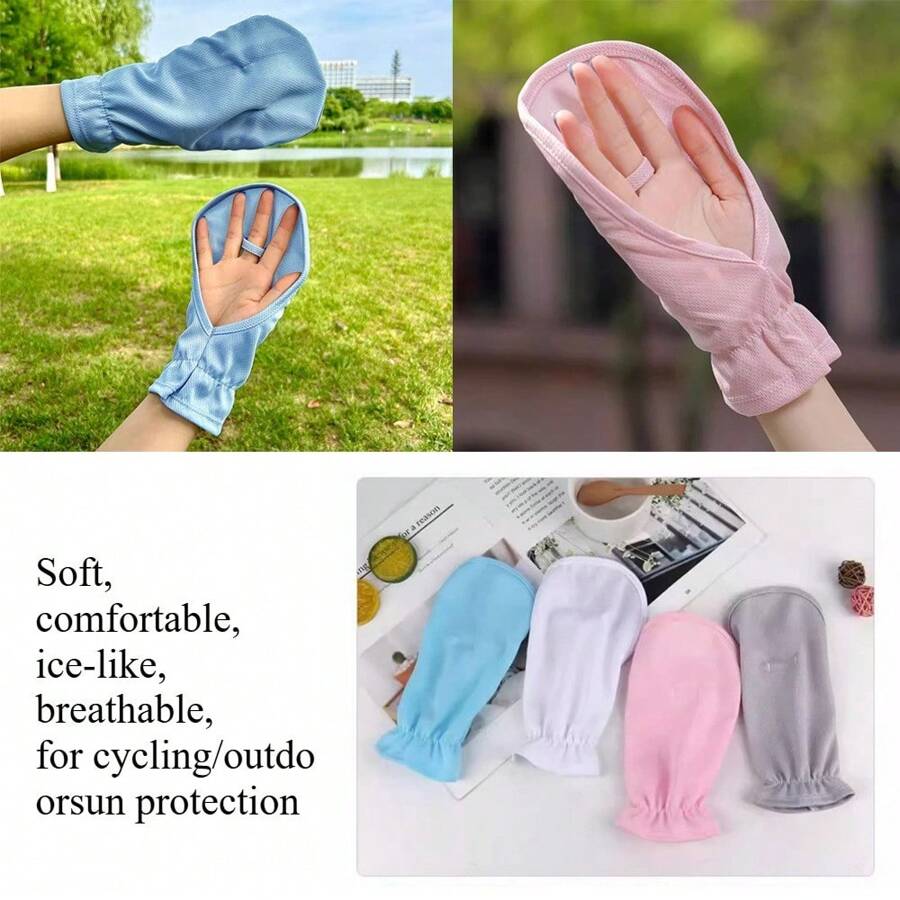 1 Pair Summer Horseshoe Shaped Short Driving Gloves, Outdoor Cycling UV Protection Loose Breathable Non-Slip Short Gloves