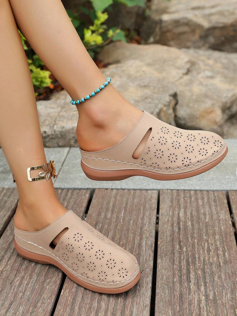Women's Platform Wedge Sandals, Closed Toe High Heel Slides, Summer Fashion Elegant Flip Flops, Suitable For Vacation, Beach, Date, Shopping, Party, Pool Party