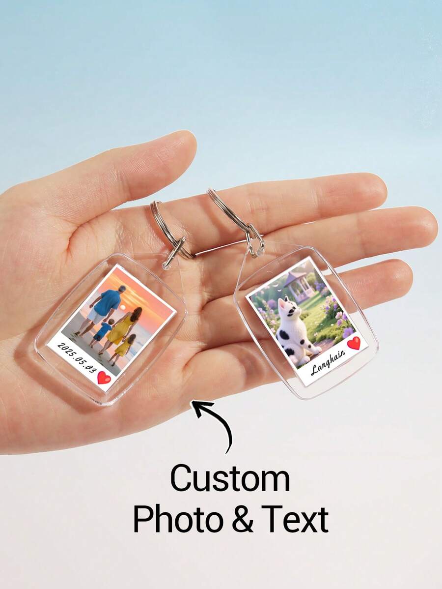 1 pièce Porte-clés personnalisé avec photo et texte, porte-clés acrylique personnalisé, porte-clés de couple personnalisé, anneau porte-clés photo. Cadeau pour la Saint-Valentin, anniversaire, anniversaire de couple. Multi-fonctionnel, ornemental, réutilisable, exquis, élégant, de haute qualité, coloré, moderne, personnalisé, unique. Cadeau idéal pour lui, elle, petit ami, papa, petite amie, maman, famille, amis, salon de thé, maison, jardin, bureau, pour les anniversaires, la Saint-Valentin, la fête des mères, les anniversaires, la fête des pères, la remise des diplômes, les mariages, le pendaison de crémaillère