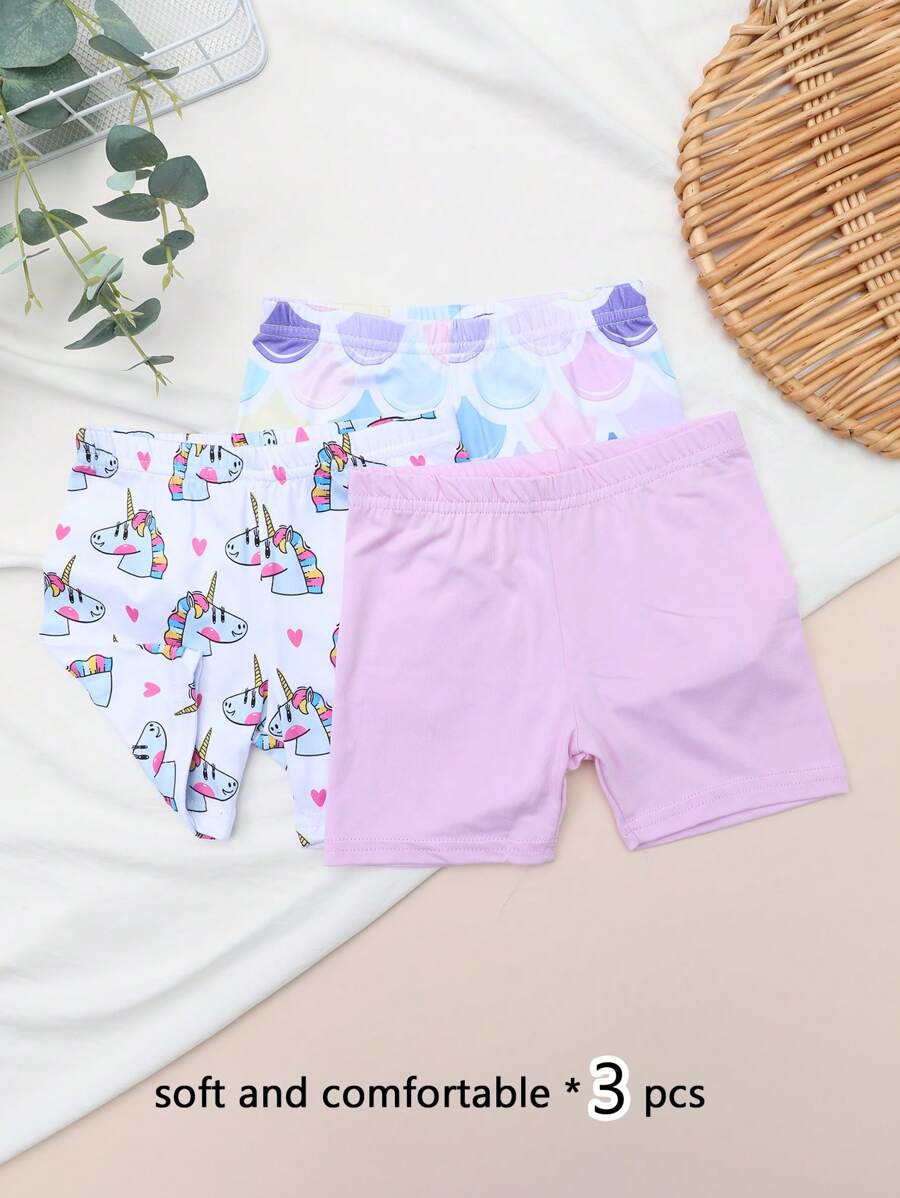 3pcs Kids' Soft Breathable Lightweight Summer Printed Undershorts, Versatile All-Match