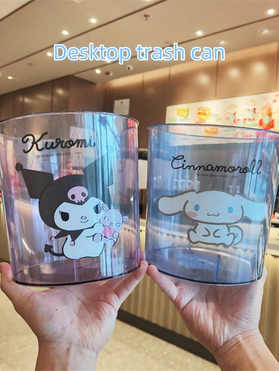Cubo de almacenamiento de escritorio de plástico en forma de perro de canela de dibujos animados Kulomi o gato, adecuado para la vida diaria y la decoración de escritorio, para que el escritorio ya no esté desordenado, fácil de almacenar u organizar las cosas que no se utilizan