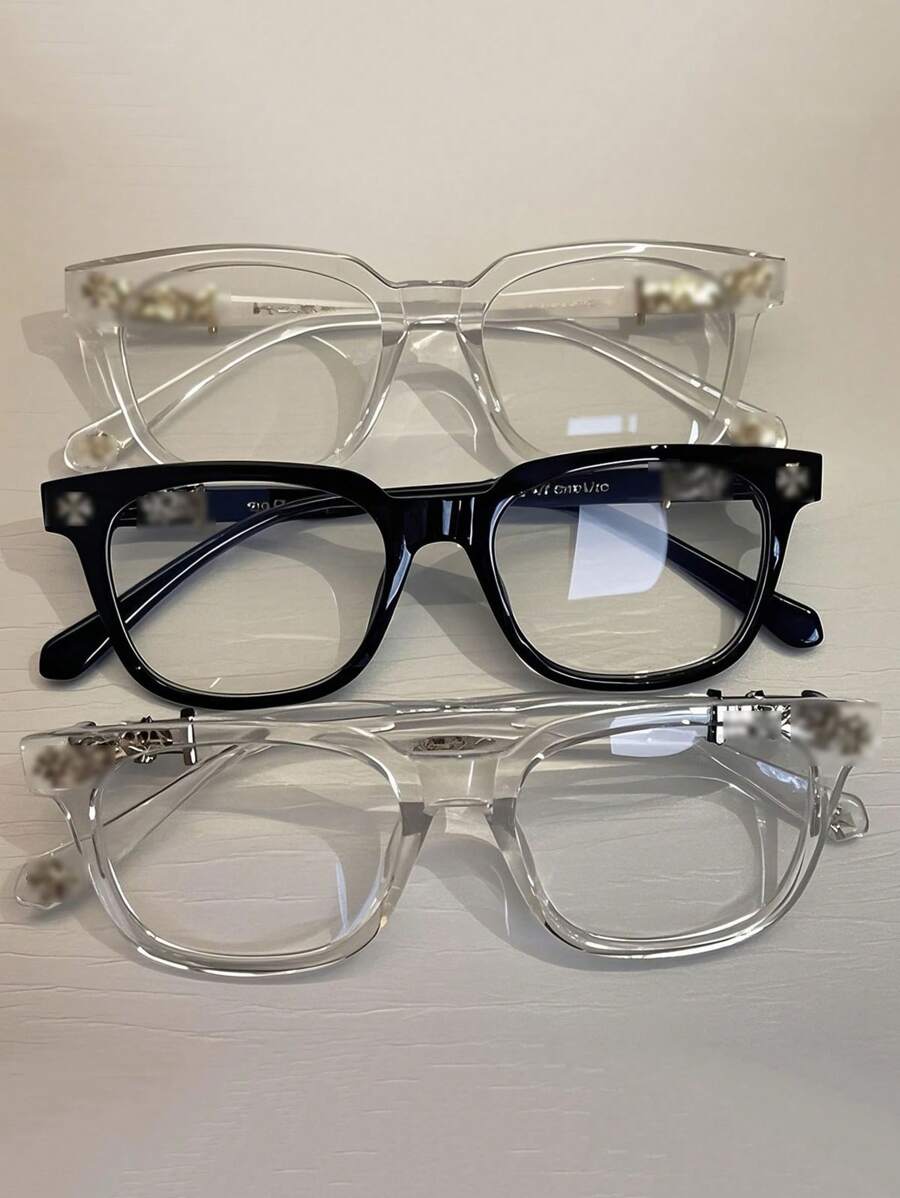 1pcs New Unisex Rectangular Retro Dust Mirror 2025 Fashion Design Retro Glasses Women Ladies Glasses Casual Mirror