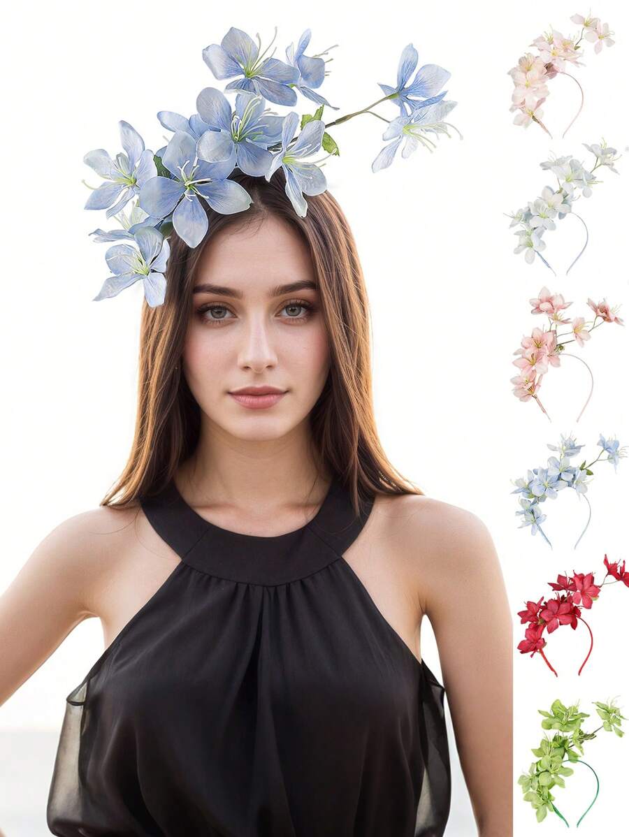 1Pc Wedding Photography For Women Headdress Decor Accessory Bridal Tea Party Wedding Headpieces Headband Bride The Flowers Hair Band, Diadema, Hair Hoop