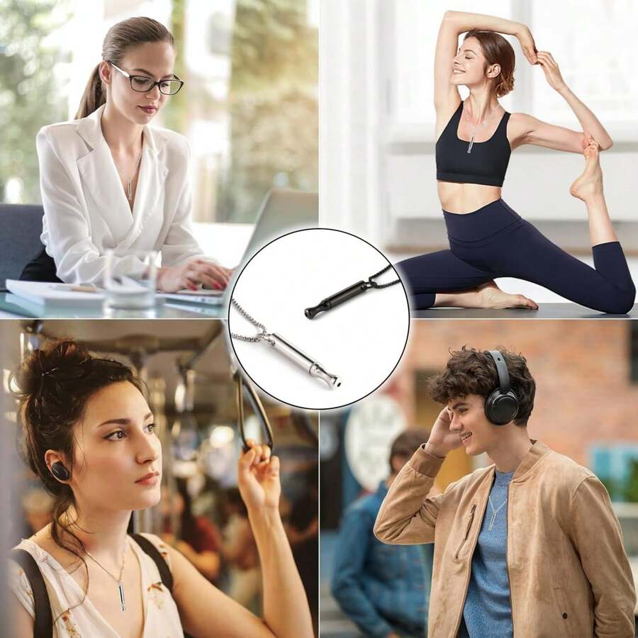 1 pieza Collar de respiración profunda - Joyería de despertar del alma para mujeres, que aporta tranquilidad y relajación - Un regalo único para la cultivación del corazón y las técnicas de respiración profunda para hombres y mujeres. El collar para dejar de fumar puede aliviar el estrés y la ansiedad, y ayudar a relajar la respiración