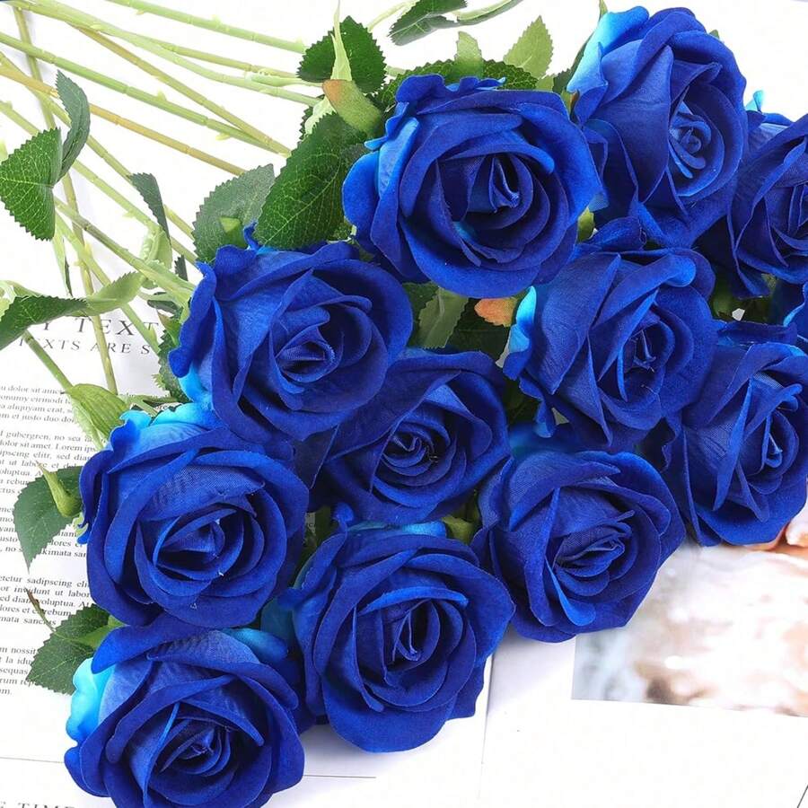 1/2/5/10PCS Artificial Rose Bouquet, Plastic Floral Silk Cloth Bouquet, Birthday Party Decoration, Wedding Flower Basket, Bride Holding Flowers, Home Decoration, Dining Room, Bedroom, Windowsill, Vase Decoration, Valentine's Day Gift, New Year Outdoor Garden, Start Of School Season