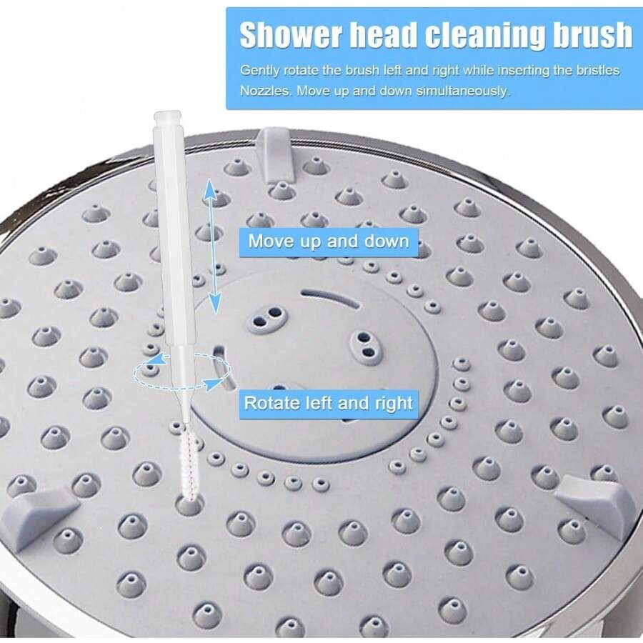 10pcs Shower Head Cleaners, With 10pcs Needle Picks Anti-Clogging Shower Head Cleaning Brush Tiny Crevice Cleaner Tool For Small Holes Gaps Nozzle Window Slot Household Bathroom (White) Back To School