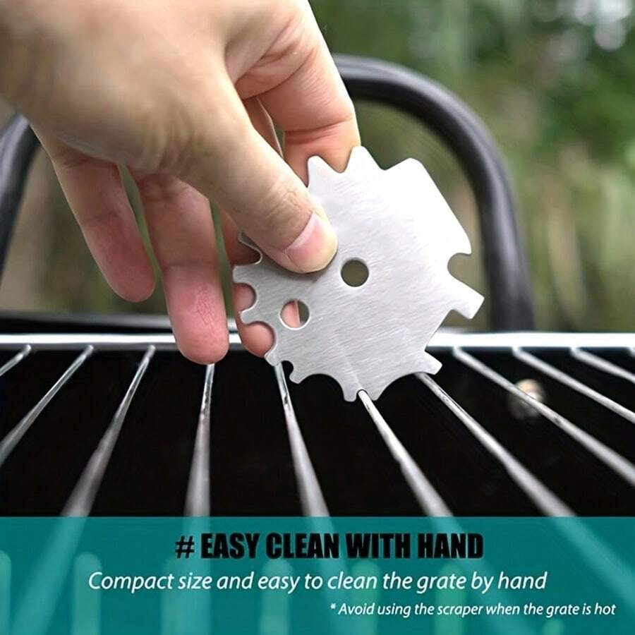 1 Stainless Steel Barbecue Grill Scraper - 1 Piece, Suitable For Cleaning Grills And Camping Accessories, Dishwasher Washable, Bristles Free