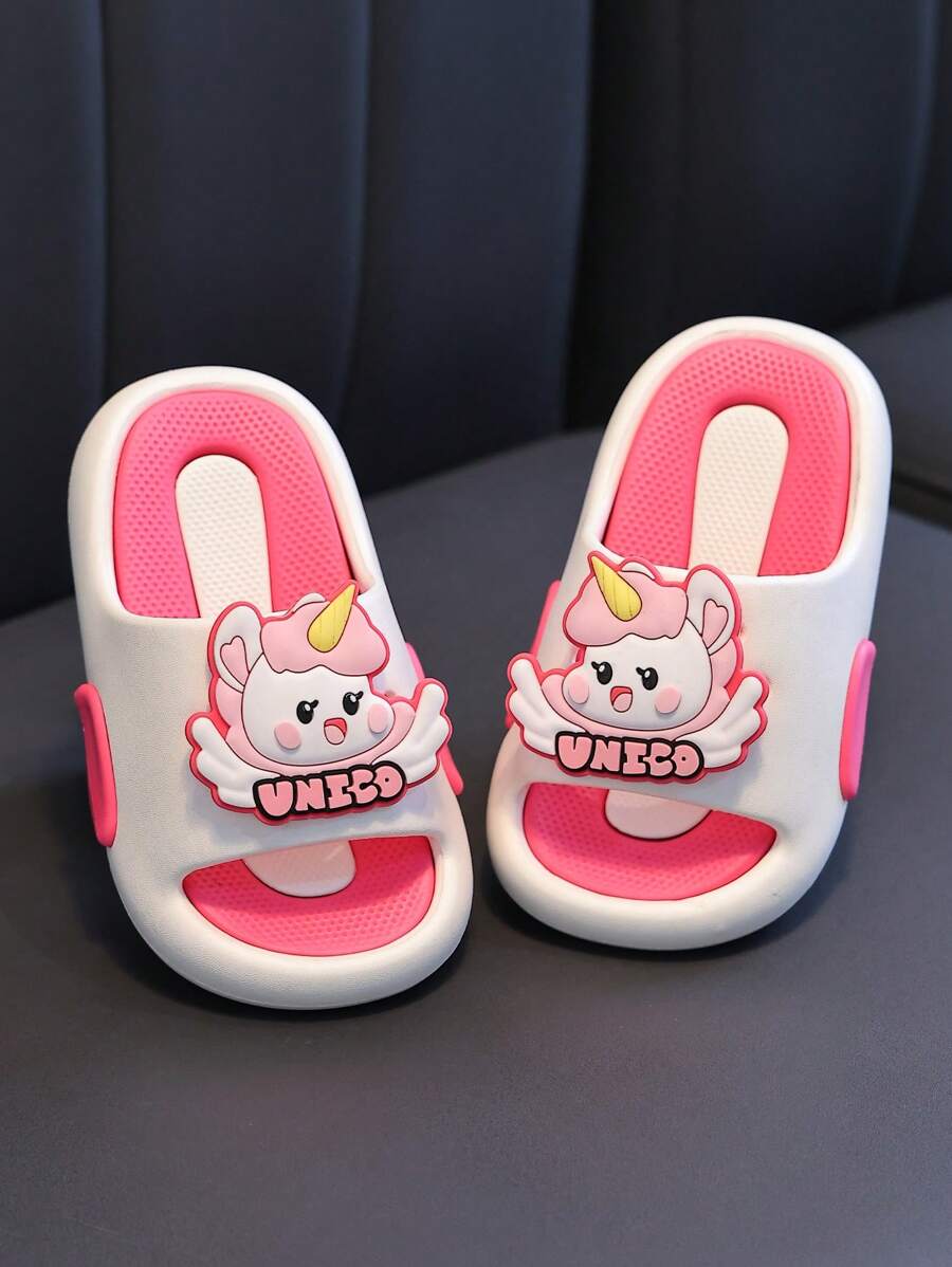 Kids Fashion Slippers, Soft Bottom Non-Slip Cute Cartoon Unicorn Design Children Sandals, Big Kids Indoor/Outdoor Wear Slides