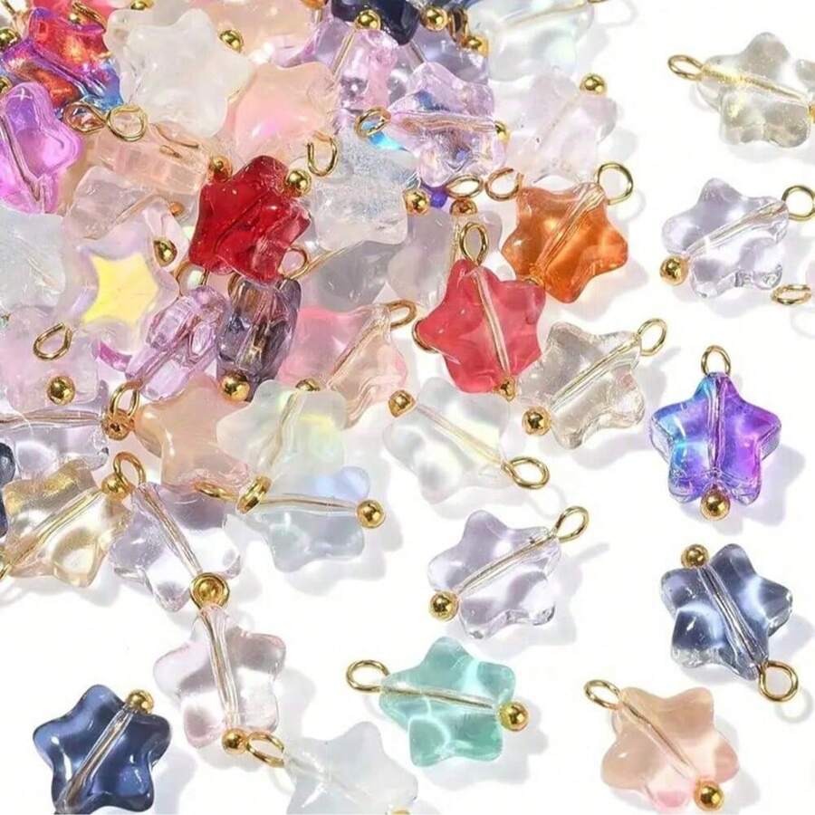 20 Stücke/50 Stücke Kristallglas Schmetterling Anhänger, mehrfarbige Schmetterling Perlen Charms für DIY Ohrringe, Halsketten, Armbänder und Schmuckherstellung