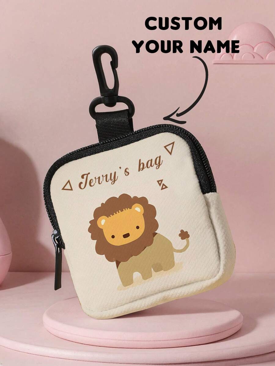 1pc Customizable Name Zipper Pouch/Coin Purse, Suitable For Girls And Boys, Made Based On Your Unique Design, Lightweight, Great Gift For Friends, Suitable For Birthday, Children's Day