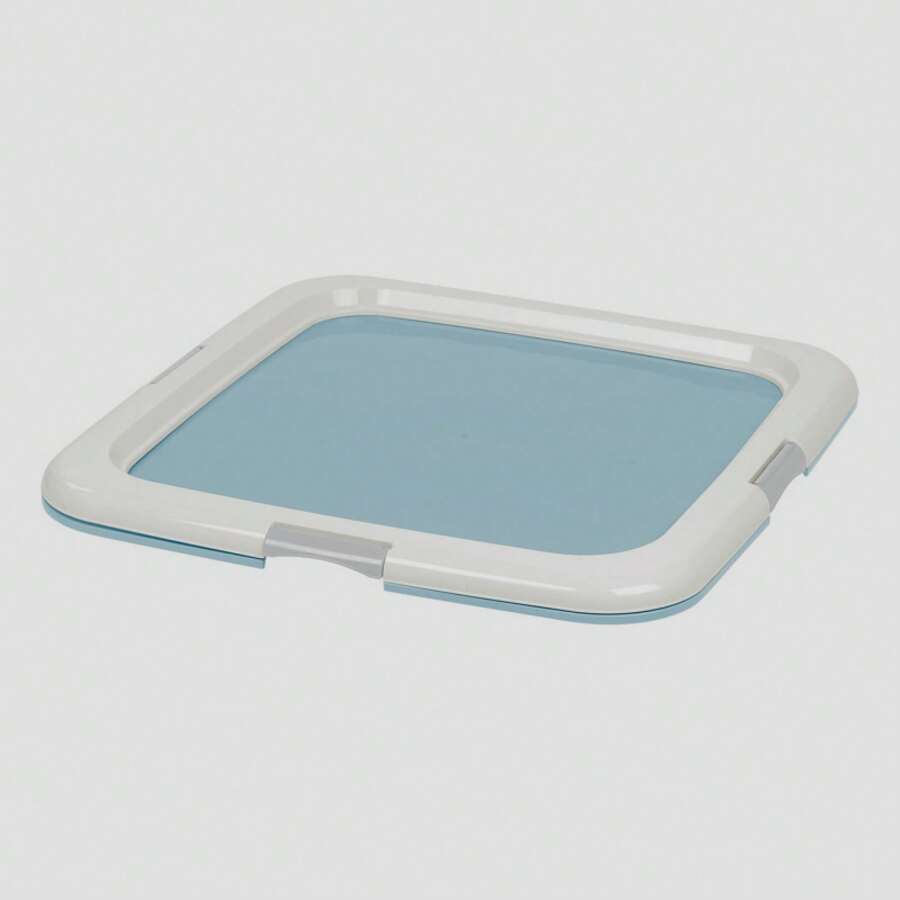 Pet Storage, White Puppy Pee Pad Holder For Dog Potty Training, Holds Pads 23" L X 22.75" W X 1.37" H, Blue