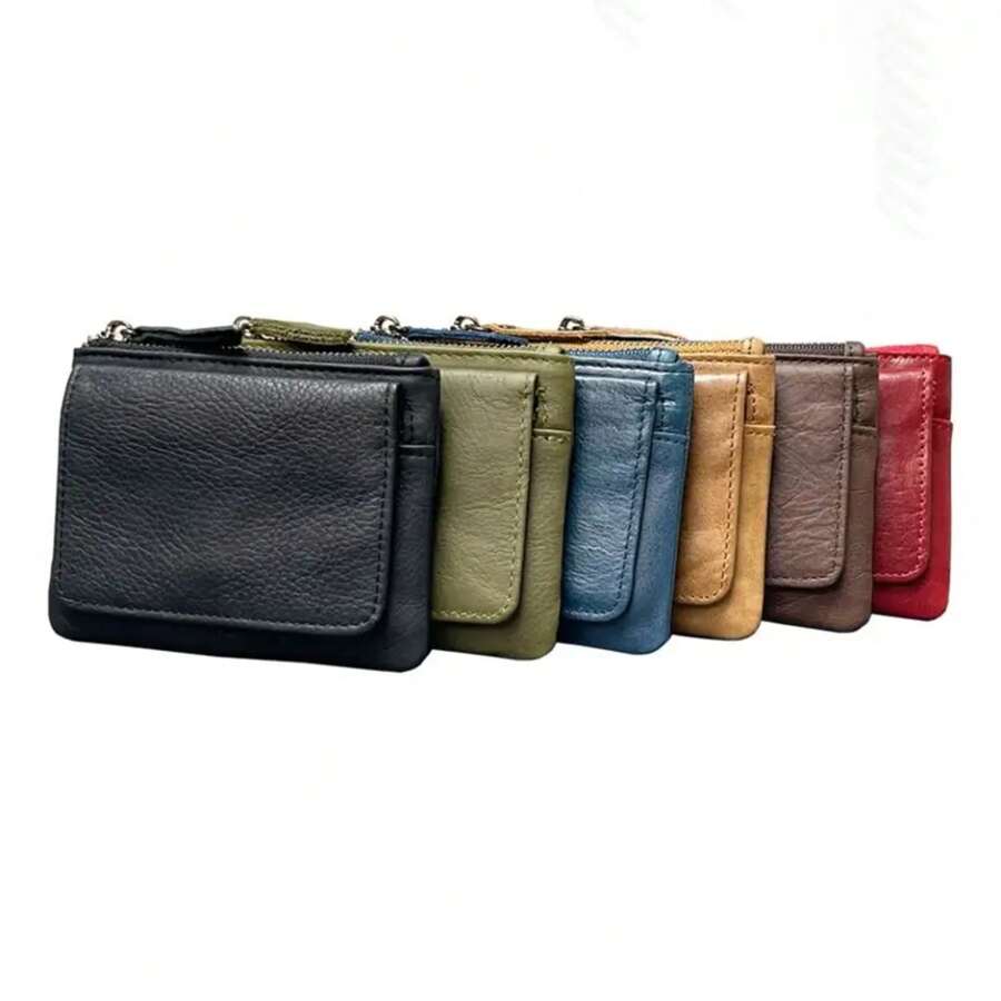 Retro RFID Wallet Small Men's Credit ID Card Holder Wallet Male Slim Leather Wallet With Coin Pocket For Men Women