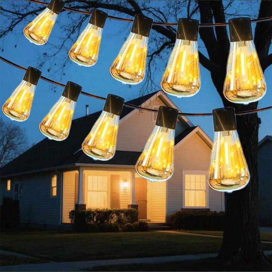 Cross Border Payments, S14,Solar Energy, String Lights, Outdoor, Camping, Waterproof, Bubble Wrap, Courtyard, Decoration