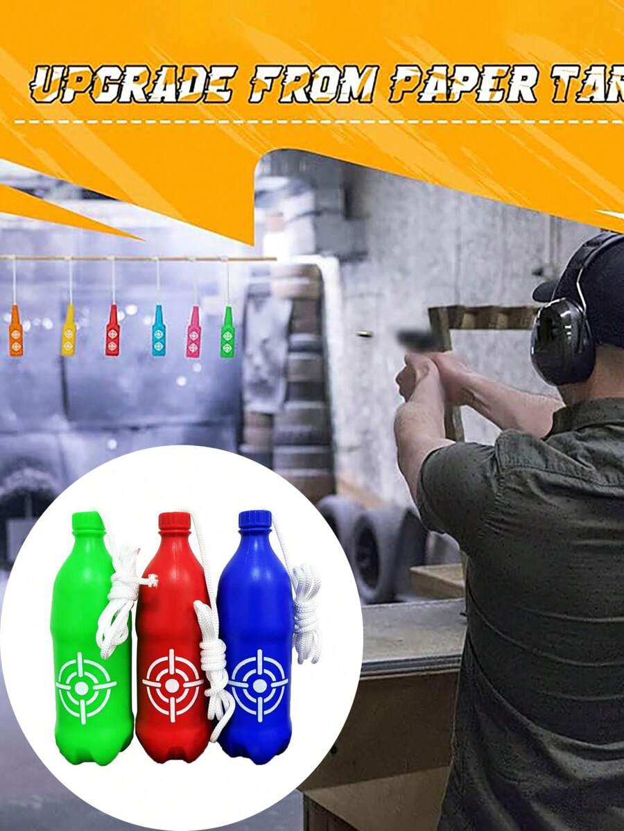 Objetivo de botella para disparar, apto para campos de tiro interiores y exteriores, objetivo de práctica de tiro reactivo