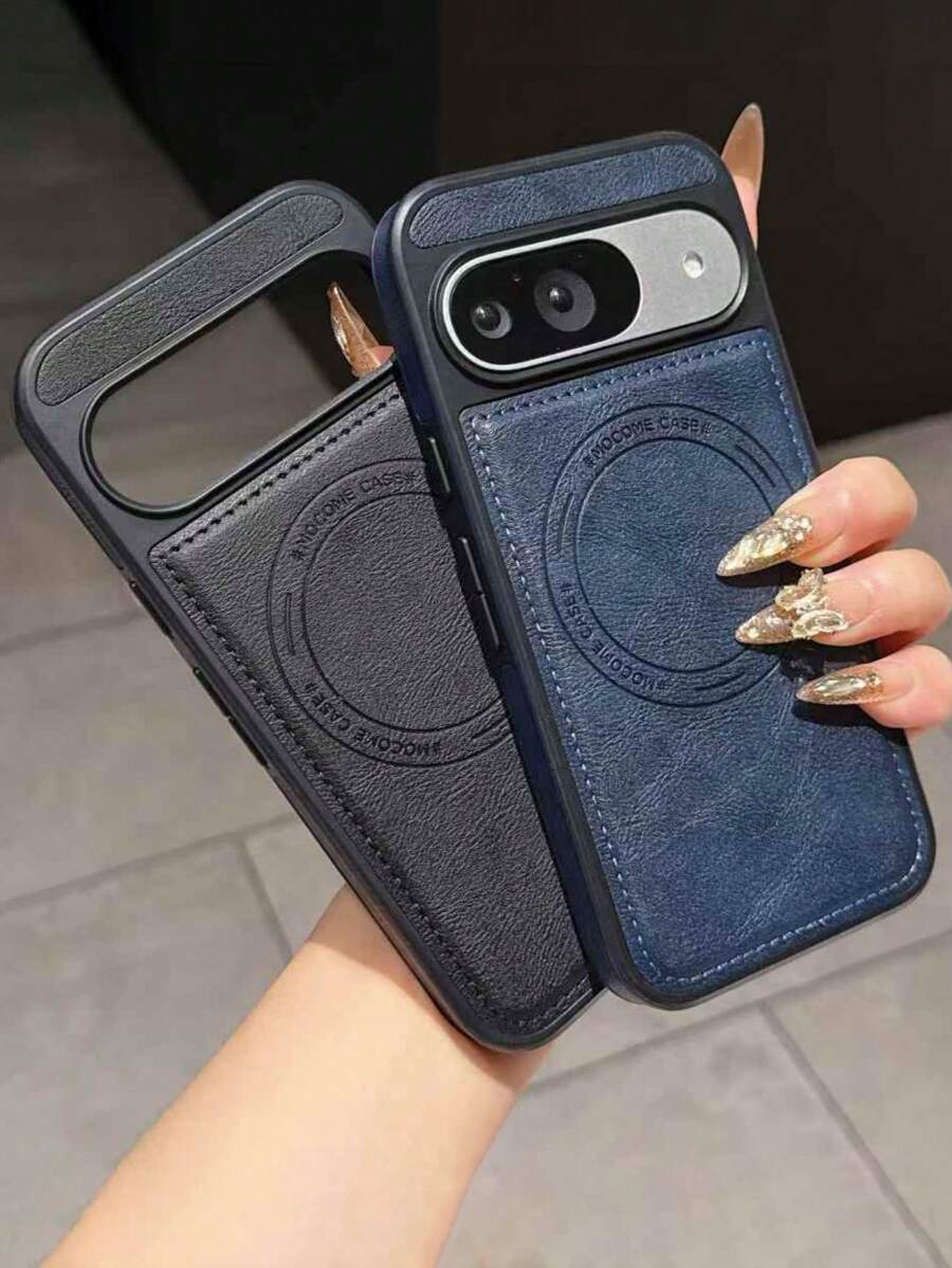 1 pieza Funda de teléfono de piel sintética de lujo compatible con Pixel 9A 9Pro 9 Pro XL 8 8Pro, compatible para charging inalámbrico, fuerte y magnético