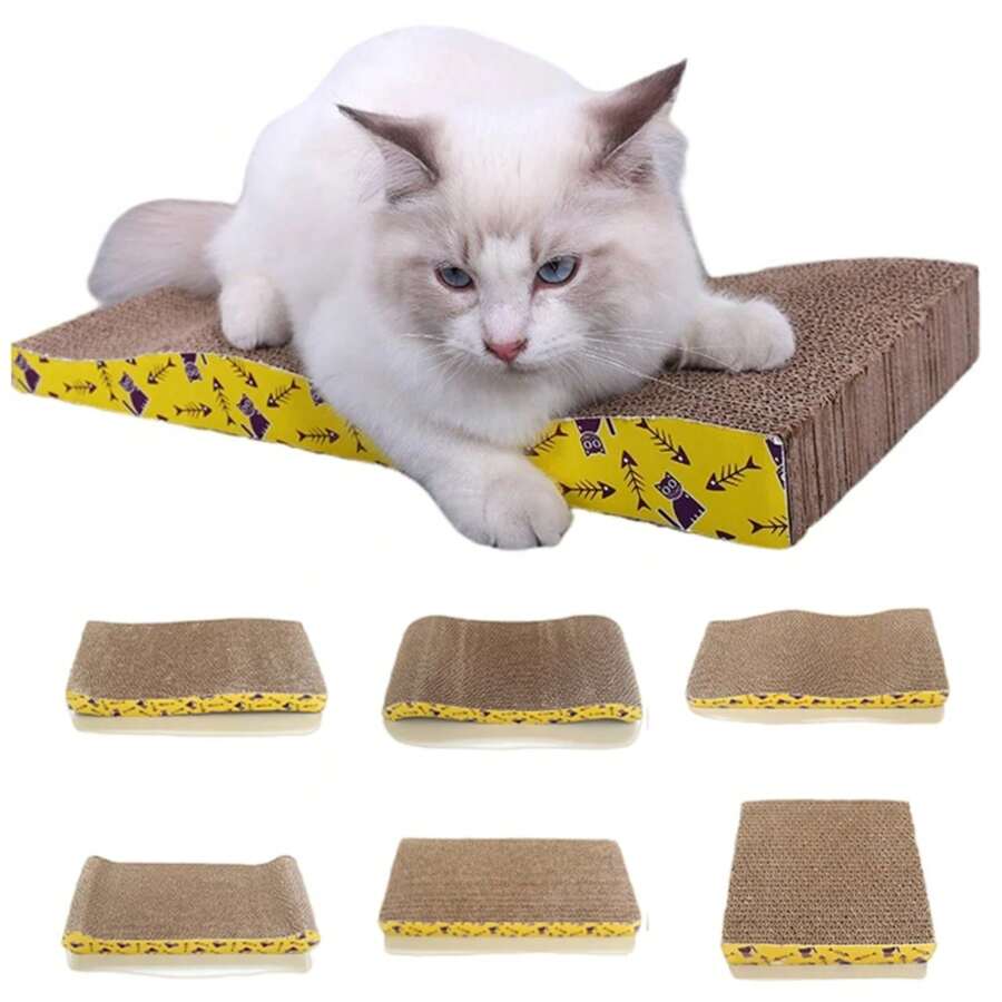 Toys Pet Scratching Board Corrugated Cardboard Pad Grinding Nails Interactive Protecting Furniture Cats Scratcher Toy