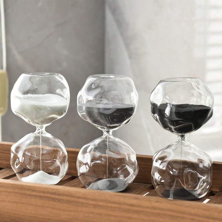 1 pezzo Clessidra asimmetrica stile nordico da 30 minuti, decorazione creativa per la casa