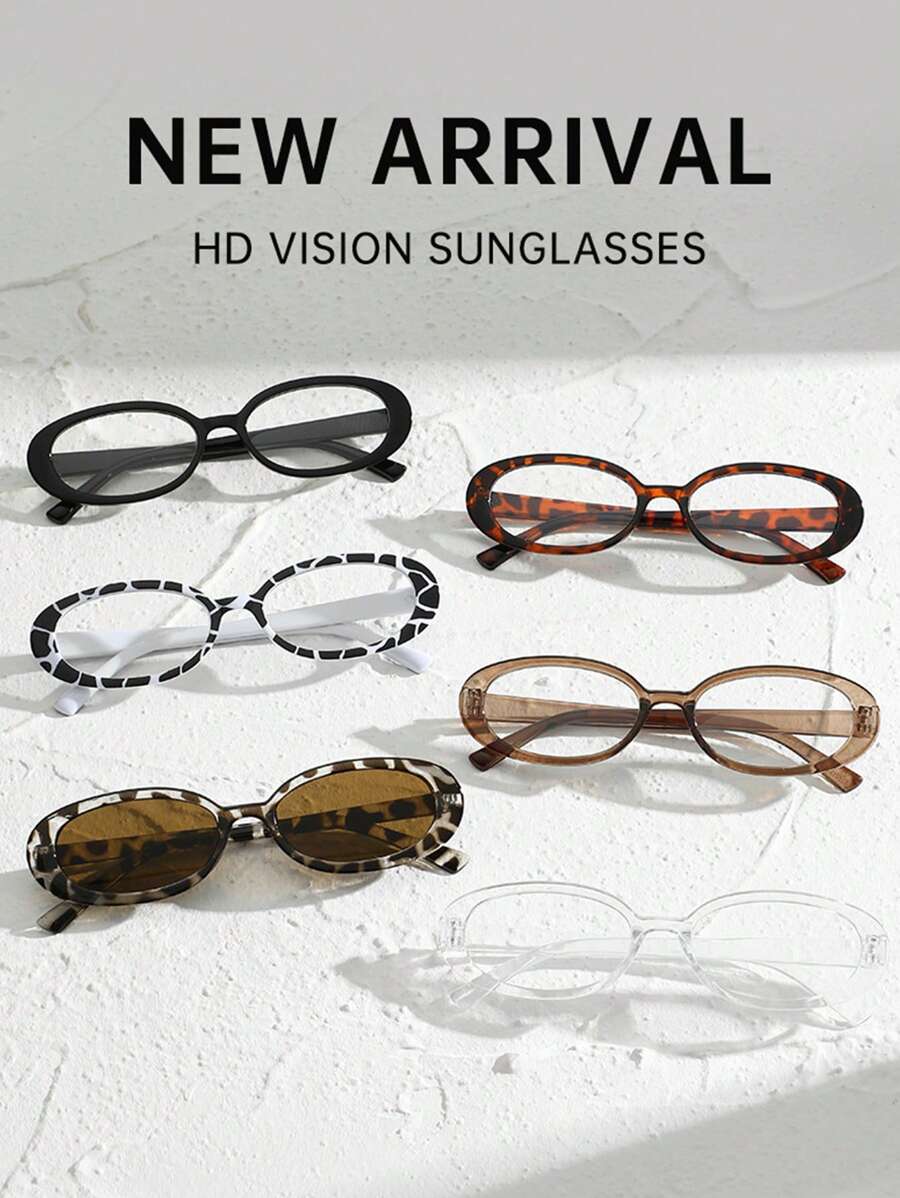 1 par de nuevas gafas vintage de montura pequeña y ovalada para adolescentes, adecuadas para uso diario