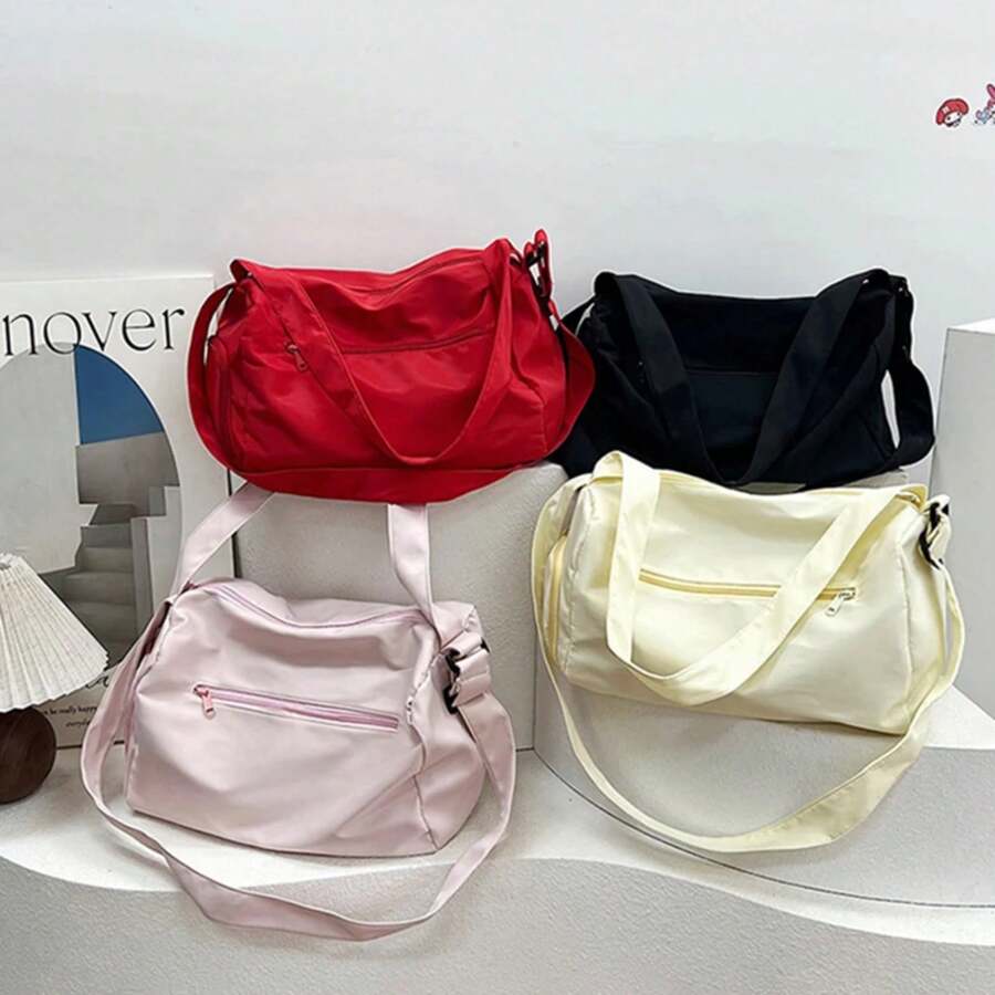 Women's Canvas Shoulder Bag, Large Travel Bag, Yoga Sports Bag, Fashion Handbag, 2024