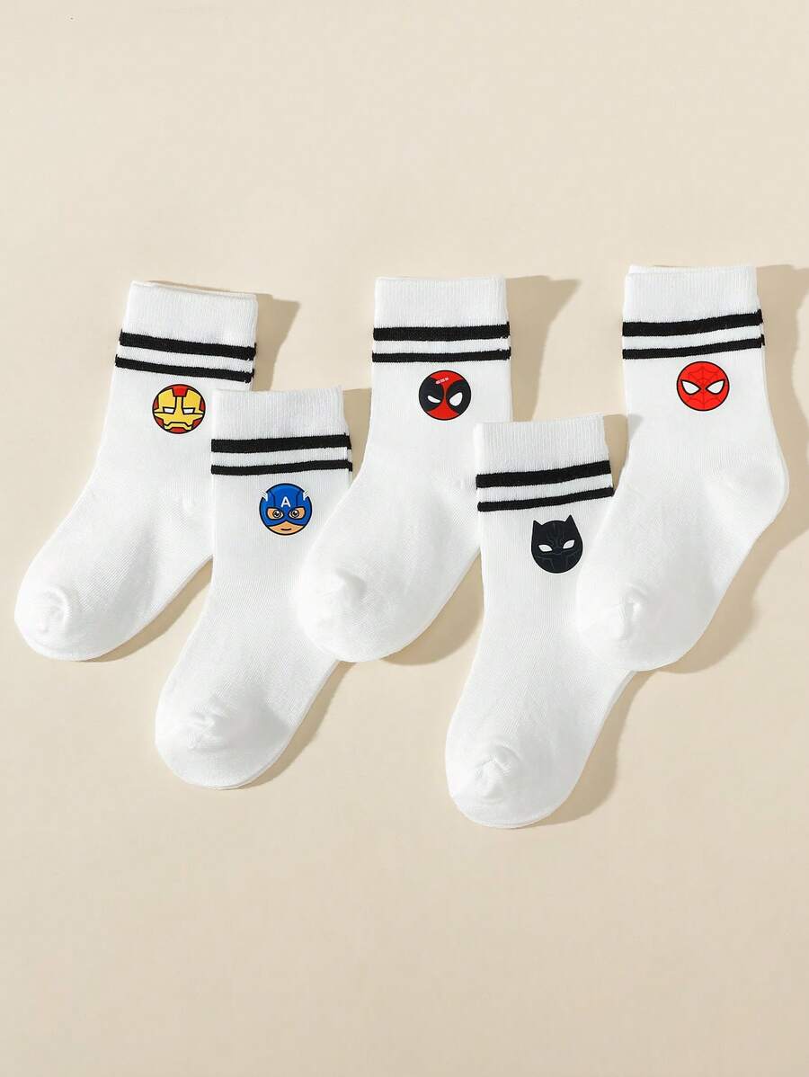 5 Paar Kinder Spinne-Man Design atmungsaktive Sport Knöchelsocken, geeignet für alle Jahreszeiten