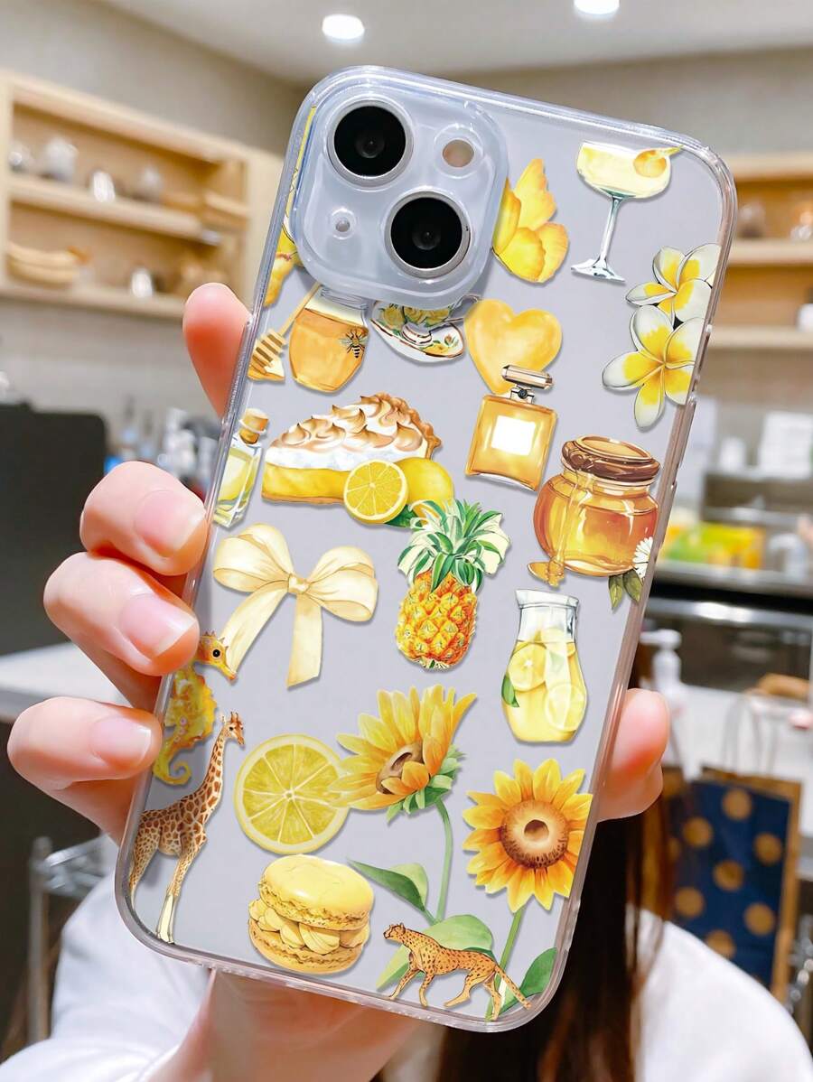 1 Stück Premium personalisiertes kreatives Schleifen-, Obst-, Giraffen-, Sonnenblumen-Design transparentes stoßfestes, fingerabdruckfreies Handyhülle aus TPU für 16 Pro Max/16/16 Pro/16 Plus/15 Pro Max/15 Pro/15 Plus/15/11/12/13/14 Pro Max/XS/XR/11 Pro/11 Pro Max/12 Pro/12 Pro Max/13 Pro/13 Pro Max/7 Plus/14 Pro/14 Pro Max/14 Plus/7 Plus/8 Plus/8/SE2/12 Mini/13 Mini, weiches Material, anti-vergilbend