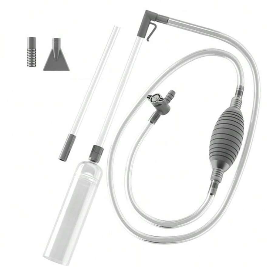 1 Set di accessori per acquario, comprende scambiacqua, pompa per l'acqua, tubo di sifone, cambiatore d'acqua manuale e aspiratore di rifiuti - grigio/blu - 1,5m/2,6m/3m