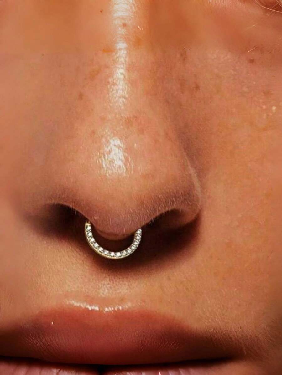 1 Stück 16G vordere Zirkonia Charnier Segment Nasenpiercing Ring, Hypoallergen Edelstahl schwarz 8mm Helix Knorpel Ohrringe, 18K vergoldete 6mm Daith Ohrringe, Conch Piercing Schmuck, Tragus Ohrläppchen Rook Ohrringe, 10mm Ohrläppchen Ohrringe, Augenbrauen-/Bauchnabel-Ring, Körperschmuck Dekoration für Frauen und Männer