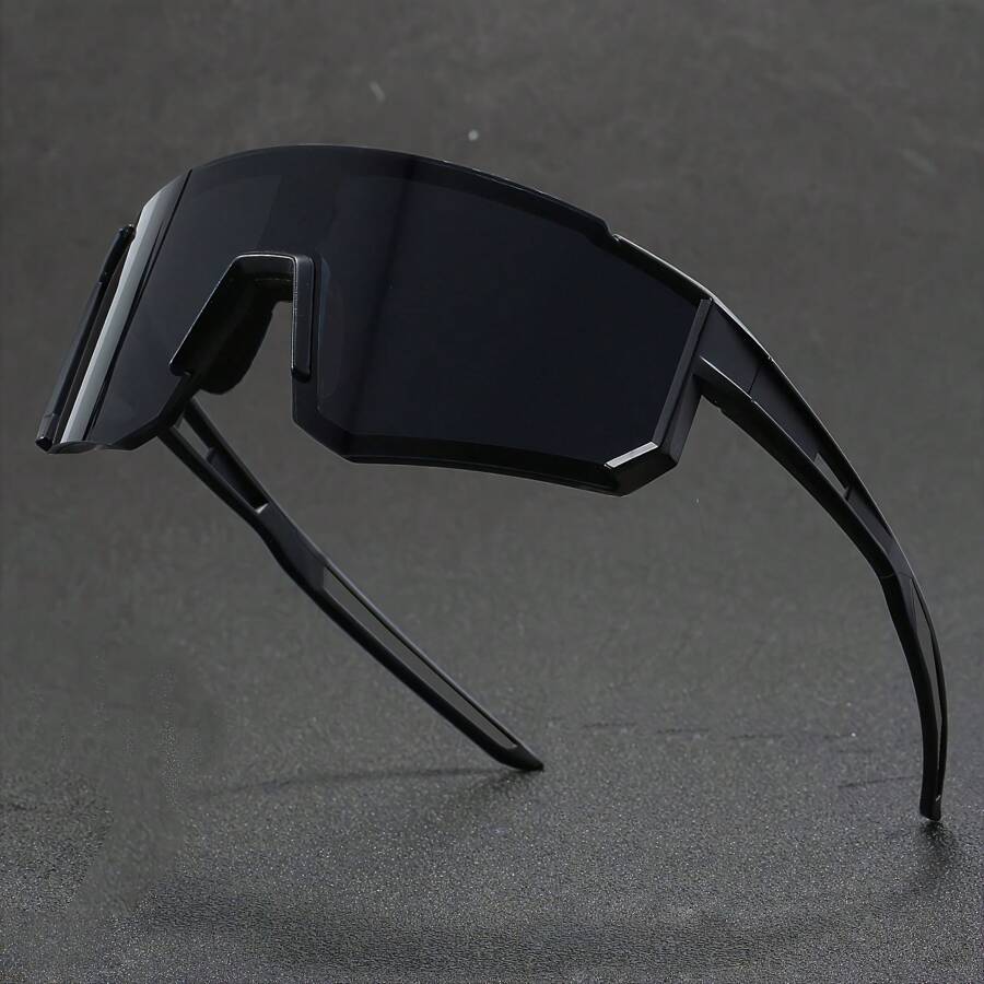 1 Stück Herren Oversized geometrische Rundum-Brille mit coolen Rahmen, weiß, Y2K Mode Sonnenbrille für den Outdoor-Einsatz, täglichen Gebrauch, Augenschutz. Preppy-Schulstil für den Schulanfang