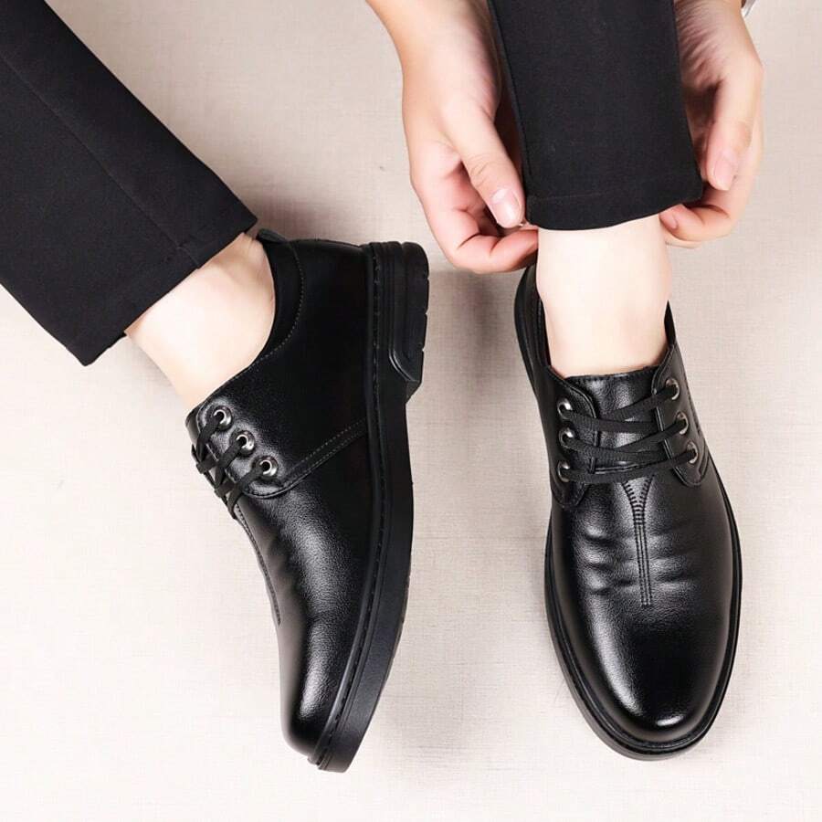 Men's Business Casual Leather Shoes, Anti-Slip, Wear-Resistant, Breathable, Suitable For Formal Occasions And Weddings